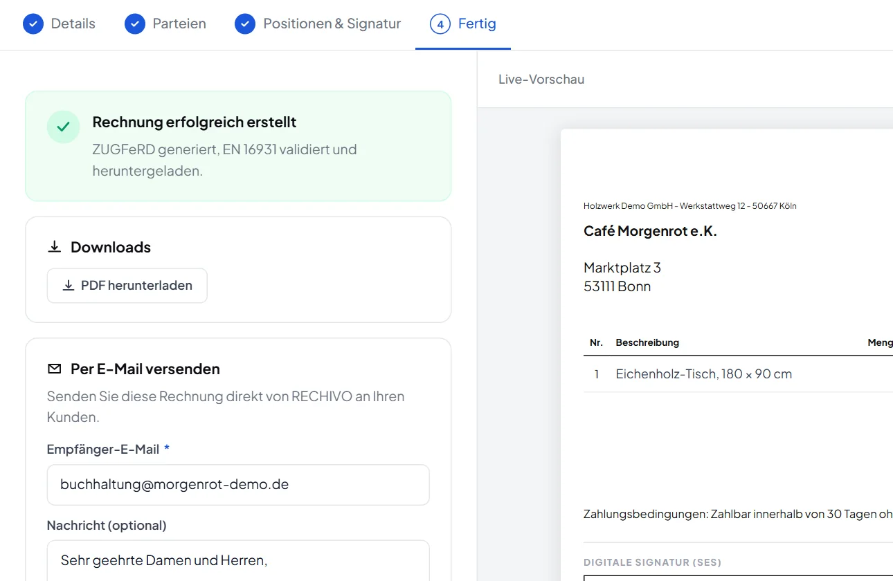 Prüfen, senden, fertig